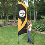 8-1/2 ft x 2-1/2 ft Steeler Tall Flag w/ Pole