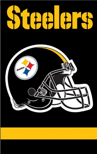 28" x 44" Steelers Double-sided Applique Banner (Black)