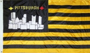 3' x 5' Black and Gold Striped Pittsburgh Flag - PRINTED