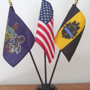 U.S. + Pennsylvania + Pittsburgh Mini-Flag Set