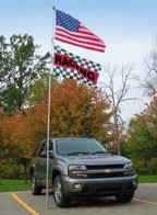 20' Portable Flagpole Set --- Telescoping Flagpole & Tire Mount