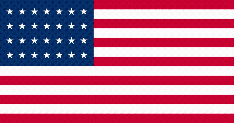 28-Star U.S. flag (1846-1847) [TX] --- click on button to see sizes & prices