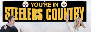 Giant 2' x 8' Steelers Country Banner (Black)