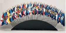 Black Wood Stand for 51 Desktop Flags (flags not included)
