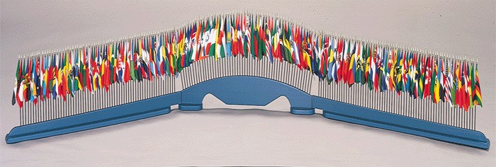 United Nations Desktop Flag Set - 193 Flags with Stand